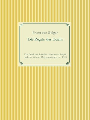 cover image of Die Regeln des Duells
